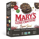 Marys Gone Crackers Super Seed Crackers, Organic Plant Based Protein, Gluten Free, Seaweed & Black Sesame, 5.5 Ounce (Pack of 1)