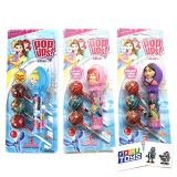 Disney Princess Pop Ups Lollipop Case Holder (Cinderella, Ariel, Mulan) with Chupa Chups Lollipops and 2 Gosu Toys Stickers (3 Pack)