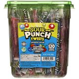 Sour Punch Twists 4 Flavor Individually Wrapped Sweet & Sour Candy with Blue Raspberry punch sour, 41.6 Oz