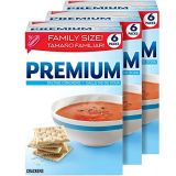 Premium (PDXN9) Premium Saltine Crackers, Family Size - 3 Boxes
