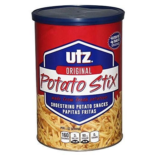  Utz Potato Stix, Original  15 Oz. Canister  Shoestring Potato Sticks Made from Fresh Potatoes, Crispy, Crunchy Snacks in Resealable Container, Cholesterol Free, Trans-Fat Free, G