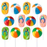 Prextex Beach Themed Lollipops Beach Accessories Shaped Suckers Pack of 12 Pops for Beach and Poolside Birthday Party Favor or Parties Decoration