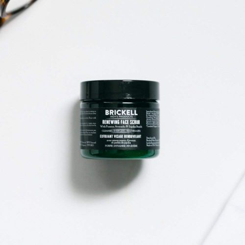  Brickell Men's Products Brickell Mens Renewing Face Scrub for Men, Natural and Organic Deep Exfoliating Facial Scrub Formulated with Jojoba Beads, Coffee Extract and Pumice, 2 Ounce, Scented