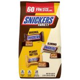 Snickers Original, Almond, and Crunchy Peanut Butter