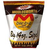 Middleswarth Kitchen Fresh Potato Chips Bar-B-Q Flavored! - Big Bag 14 Oz. (4 Bags)