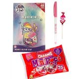 HappyVday My Little Pony 48 Valentines Cards & Heart Seal Stickers with Mini Charms Lollipops Classroom Exchange Bundle For 35 Kids