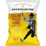 SAVOURSMITHS Hand Cooked Potato Chips, Gluten Free, Non Gmo, All Natural, Luxurious British Style Chips with Style, Italian Cheese & Port, 31.74 Oz
