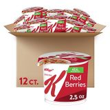 Kelloggs Special K Red Berries Cereal in a Cup - Portable Breakfast, Bulk Size (Pack of 12, 2.5 oz Cups)