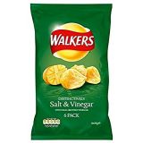Walkers Salt & Vinegar Flavour Crisps Multipack 6 x 25g