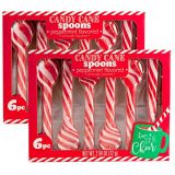 Generic Candy Cane Peppermint Spoons  1 doz  (2 packs of 6) | Edible Candy Cane Spoons | Candy Cane Spoons for Hot Chocolate and Coffee