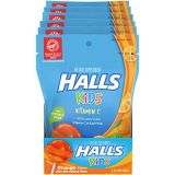 Halls Kids Orange Vitamin C Pops - for Children - 60 Pops (6 bags of 10 Pops)