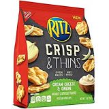 Ritz Crisp & Thins Chips, Cream Cheese & Onion, 7.1 Ounce package of 2 bags