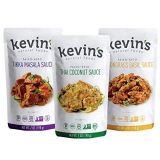 Kevins Natural Foods Keto and Paleo Simmer Sauce Variety Pack - Stir-Fry Sauce, Gluten Free, No Preservatives, Non-GMO - 3 Pack (Tikka/ Thai Coconut/ Lemongrass Basil)