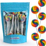 The Dreidel Company Rainbow Swirl Lollipop, Mixed Fruit Flavor, Individually Wrapped, 1.5 Inch Swirl Pop (12-Pack)