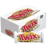 TWIX Singles Size White Chocolate Caramel Cookie Bar Candy 1.62-Ounce Bars 20-Count Box