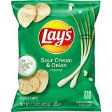Lays Sour Cream & Onion Flavored Potato Chips, 1.5 Ounce Bags (Pack of 64)