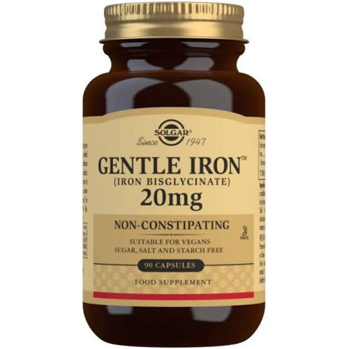  Solgar Gentle Iron 25mg, 90 Vegetable Capsules - Ideal for Sensitive Stomachs - Non-Constipating - Red Blood Cell Supplement - Non GMO, Vegan, Gluten Free, Dairy Free, Kosher - 90