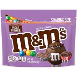 M&MS Fudge Brownie Sharing Size Chocolate Candy, 9.05 oz. Stand Up Bag (Pack of 8)
