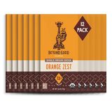 Beyond Good | Orange Zest Dark Chocolate Bars, 12 Pack | Easter Chocolate | Organic, Direct Trade, Vegan, Kosher, Non-GMO | Single Origin Uganda Dark Chocolate