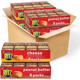 Ritz (RIUM9) RITZ Peanut Butter Sandwich Cracker Snacks and Cheese Sandwich Crackers, Snack Crackers Variety Pack, 32 Snack Packs