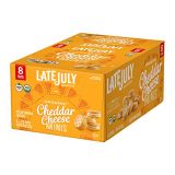 LATE JULY Organic Mini White Cheddar Cheese Sandwich Crackers, 8 Count Box of 1.125 Ounce Pouches (Pack of 4)