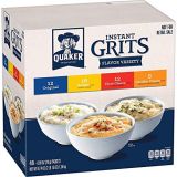 Quaker Instant Grits, 4 Flavor Variety Pack, 0.09oz Packets (48 Pack)