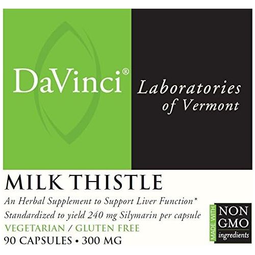  DaVinci Laboratories of Vermont DaVinci Labs Milk Thistle - Dietary Supplement to Support Liver Detoxification and Function, Kidney Health and Healthy Digestion* - With Milk Thistle and More - Gluten-Free - 90 Ve