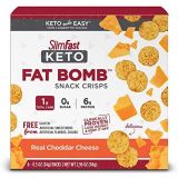 SlimFast Keto Fat Bomb Snacks, Real Cheddar Cheese Crisps, 6 Count
