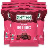 Rhythm Superfoods Beet Chips, Naked, Organic and Non-GMO, 0.6 Oz (Pack of 8) Single Serves, Vegan/Gluten-Free Superfood Snacks