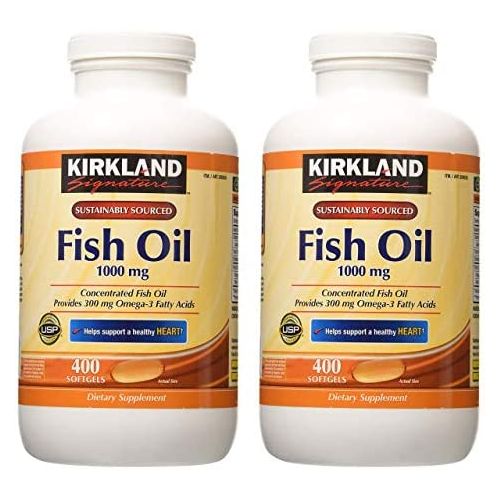  Kirkland Signature hgar Fish Oil Concentrate 2 Pack, 400 Count (Pack of 2)