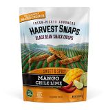 Harvest Snaps Black Bean Snack Crisps Mango Chile Lime, 3.0 oz (Pack of 4). Plant-based | Baked, never fried | Certified Gluten-Free