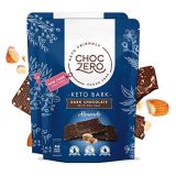 ChocZeros Keto Bark, Dark Chocolate Almonds with Sea Salt. Sugar Free, Low Carb. No Sugar Alcohols, No Artificial Sweeteners, All Natural, Non-GMO (2 bags, 6 servings/each)