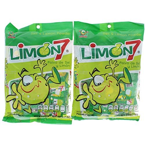  2 Pk. Limon 7 Salt & Lemon Powder Mexican Candy 100 Pieces (200 Pieces Total)