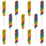 The Dreidel Company Rainbow Twist Lollipop, Mixed Fruit Flavor, Individually Wrapped, 3 Inch Sucker (12-Pack)
