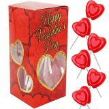 The Dreidel Company Valentines Day Lollipops Red Heart Shaped Strawberry Flavored, Kosher Parve, Individually Wrapped, 12-Pack