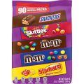 Mars SNICKERS, M&MS Milk Chocolate, M&MS Caramel, SKITTLES & STARBURST Assorted Candy Variety Mix, 45.69-Ounce Bag, 90 Pieces
