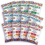 Mozaics Organic VARIETY snack bags - Popped Veggie Chips (12-pack) | Healthy Pea Protein Crisps | Gluten free (0.75 oz bags)