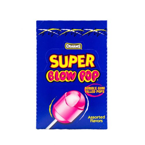  Tootsie Roll Charms Super Blow Pops 48 Lollipops/Box,Assorted Flavors