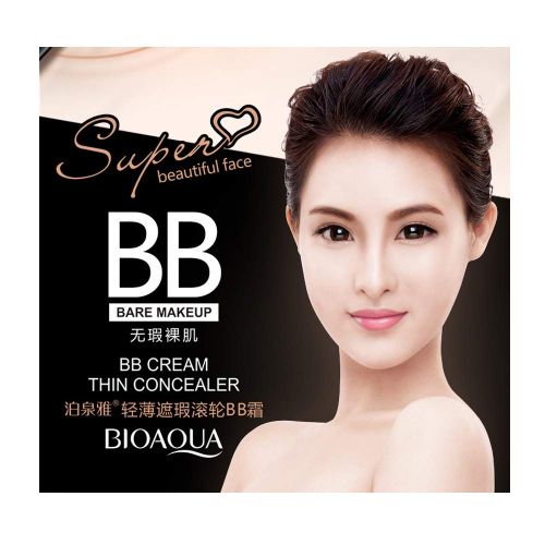  BIOAQUA BB Cream Thin Concealer Flawless Super Beautiful Face Bare Makeup Cover Pores Keep Your Skin Hydrated (#03 LIGHT SKIN)