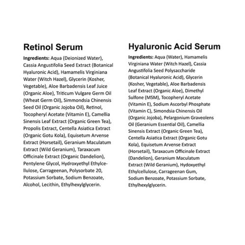  Flawless. Younger. Perfect. Anti Aging Serums - Retinol Serum and Hyaluronic Acid Serum 2-Pack Set (1 of each Anti Wrinkle Serum)