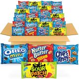 Oreo (ORMT9) OREO Mini Cookies, CHIPS AHOY! Mini Cookies, SOUR PATCH KIDS Candy & Nutter Butter Bites Cookies & Candy Variety Pack, Easter Cookie Gifts, 32 Snack Packs