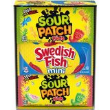 SOUR PATCH KIDS & SWEDISH FISH Soft & Chewy Candy Variety Pack - 18 Individual Snack Packs