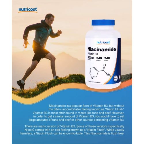  Nutricost Niacinamide (Vitamin B3) 500mg, 240 Capsules - Non-GMO, Gluten Free, Flush Free Vitamin B3
