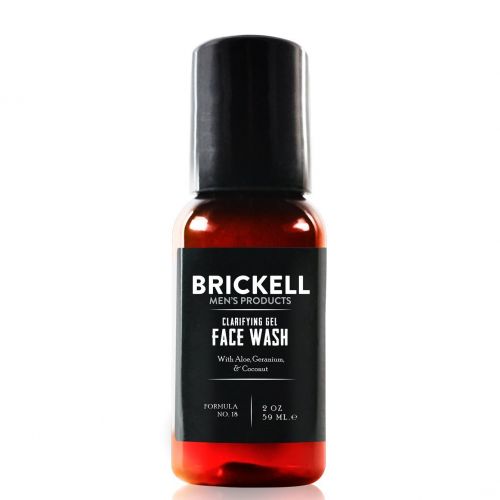  Brickell Men's Products Brickell Mens Clarifying Gel Face Wash for Men, Natural and Organic Rich Foaming Daily Facial Cleanser Formulated With Geranium, Coconut and Aloe, 2 Ounce, Scented