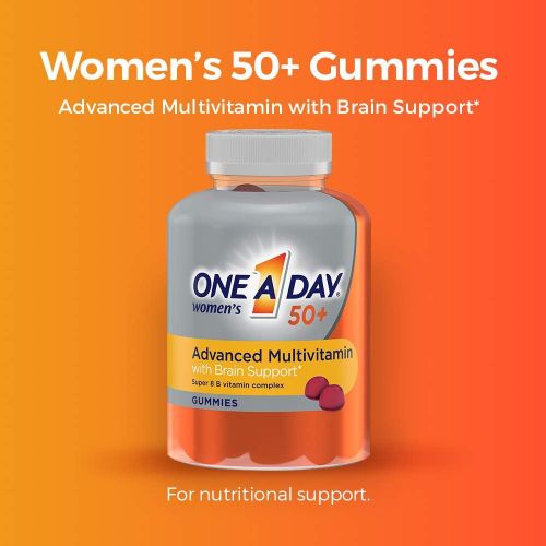  One A Day Women’s 50+ Gummies Advanced Multivitamin with Brain Support, Super 8 B vitamin complex, 110 Count