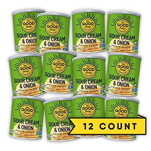  The Good Crisp Company, Sour Cream and Onion Gluten Free Potato Chips (1.6oz, Pack of 12), Non-GMO, Allergen Friendly, Potato Chip Snack Pack, Gluten Free Snacks