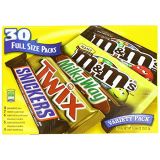 Mars Variety Pack Real Chocolate 30ct Full Size Mixed Singles, 53.66 Ounce