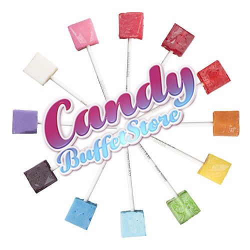  Candy Buffet Store Red Square Pops - 24 Pack - Cinnamon Flavored - How To Build a Candy Buffet Guide included!