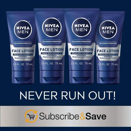  NIVEA Men Maximum Hydration Protective Face Lotion with SPF 15, 2.5 Fl. Oz., Pack of 4