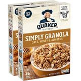 Quaker Simply Granola, Oats Honey & Almonds, 28oz Boxes (2 Pack)